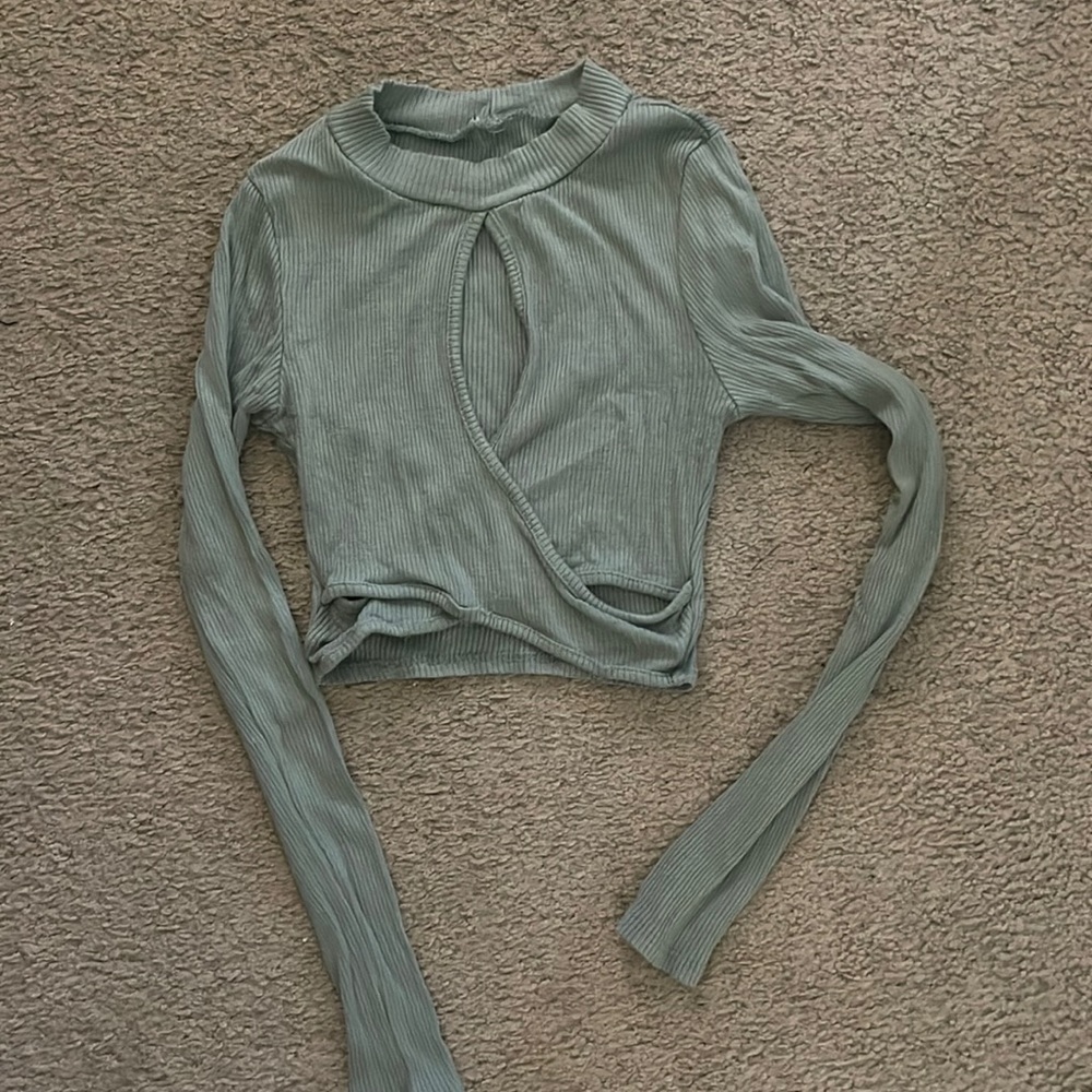 Green crop top